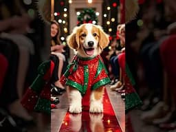 Puppies Christmas fashion show  #puppy #cute #fashionshow #fashiontrends