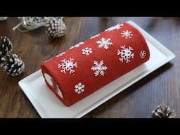 Bánh cuộn Red Velvet trang trí giáng sinh | Christmas red velvet roll cake