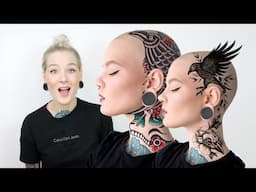 MY SUBSCRIBERS DESIGN THE SAME TATTOO: Reacting to CRAZY Head Tattoo Designs By You Guys!