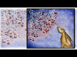 "Winterberries" - fusing watercolors and stamps - Video Tutorial