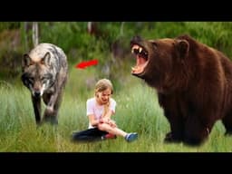 Wolf and Bear Surrounded the Girl, She Thought It Was The End, But Suddenly the Incredible Happened.