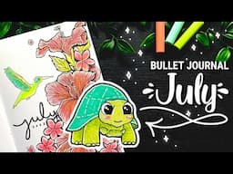 July 2022 Bullet Journal Plan With Me 🐢🌺 Planner Inspiration