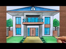 How to Draw a House in 1 Point Perspective