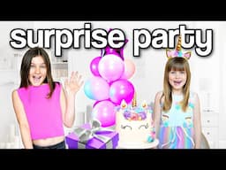 Surprising Little Sister with a UNICORN PARTY! | Fizz Sisters