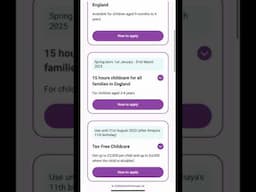 Online eligibility checker for childcare
