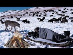 Surviving in the Coldest Village of Afghanistan -63°C | Shepherd Mother cooking Shepherd food