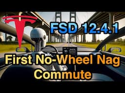 Tesla FSD v12.4.1 First No-wheel Nag Commute in Mobile, AL #fsd12  #FSD(Supervised) #V12