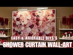 HUGE BEAUIFUL DIY SHOWER CURTAIN WALLART|How To Make A Diy WallArt|Cheap & Easy DIY Canvas $17