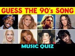 Guess the 90s Song Music Quiz (50 Popular 90s Songs) 🎶