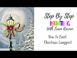 How To Paint A "Christmas Lamppost" - Acrylic Painting Tutorial