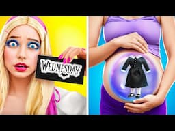 Barbie Gets Pregnant with Wednesday! Funny Parenting Hacks & Crazy Moments 🎀