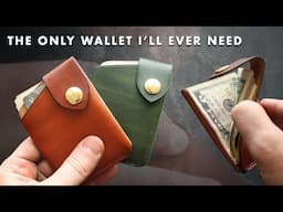 Super convenient + minimalist  wrap wallet | Leather crafting tutorial and pdf pattern download