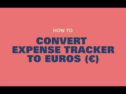 Converting your Expense Tracker to Euros (€) | Debbbag