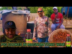 Magnum tonic wine Wild Hog & Perfectly Roasted Breadfruit: A Legendary Feast with Friends!