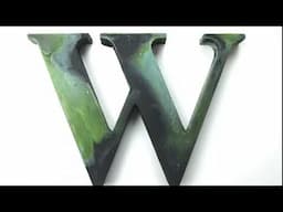 LETTER W patina bronze