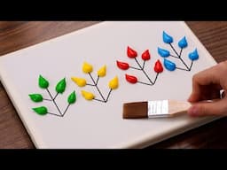 Easy & Colorful Trees Acrylic Painting For Beginners｜Painting Step By Step (1416)