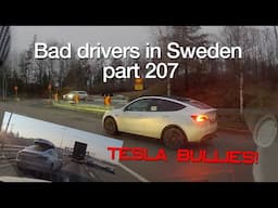 Bad Drivers in Sweden #207 - Tesla driver gets butthurt and brake check!