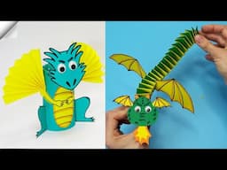 6 DIY easy way 3D paper DRAGON