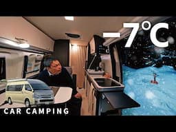 [Heavy snow car camping] -7℃! RV with frozen windows.