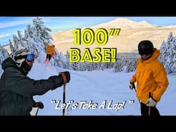 Skiing Northwest chair with a 100" base  at Mt. Bachelor, Lucas Wachs, and Jacob Callaghan.