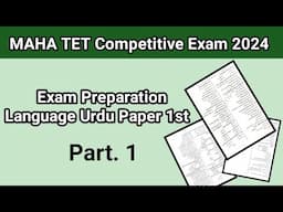 MAHA TET 2024 Exam  preparation language Urdu