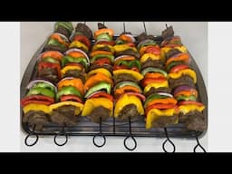 Beef & Pepper Kebabs/Mishikaki Recipe | Cooking With Liz