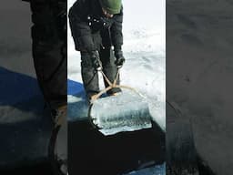 Satisfying ice cutting and hauling for cold plunge