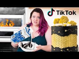 ONLY using TikTok HACKS to decorate an ENTIRE CAKE! Pt2