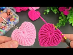 Make MONEY with This SUPER EASY Crochet Mini Heart Keychain! 🥰 Sell and give as a gift.