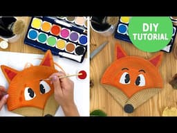 DIY craft tutorial ✂️ FOX crafted from paper plates ✂️ easy step by step crafting with printables