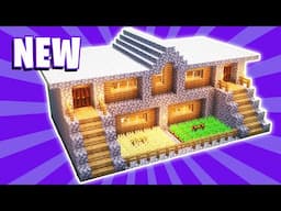 Minecraft House Tutorial : (#25) Large Wooden Survival House (How to Build)