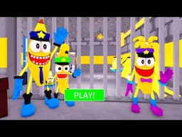 BANANA POLICE FAMILY PRISON RUN ESCAPE! (Obby)