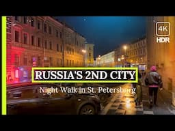 🌕  Midnight City Saint Petersburg 🌕 Raw 4K HDR Virtual Walking Tour: Russia Cultural Hub