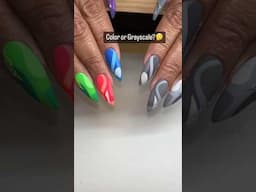 📝Color or no color, that is the question🤔 #nailart #abstractart #nails