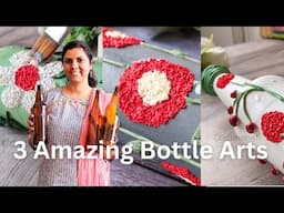 How to Make Bottle Art Easy | Simple DIY Bottle Painting |Clay Art | Craftmerint #bottleart #craft