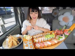 Real Mukbang, Lots of Sushi, Crispy Tempura, Udon Noodle Soup, Japanese Food ASMR