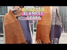 How To Crochet A Very Simple Blanket Scarf! Beginner-Friendly Tutorial