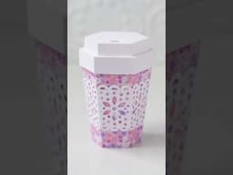 3D Coffee Cup Gift Box With Lace Sleeve Quick Assembly