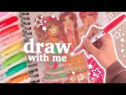 drawing random Christmas things as people ♡ unboxing Arrtx acrylic markers [36 colours]