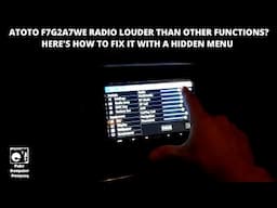 Radio volume louder than everything else on Atoto F7G2A7WE - How to fix