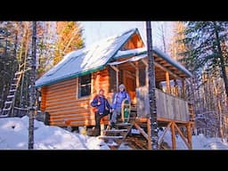 3 days at our Off-Grid Log Cabin | A Winter Wonderland! How has the cabin held up...?