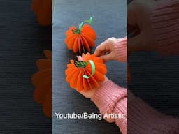 Easy Paper Pumpkin - Halloween Craft - Paper Craft🎃🎃🎃#viral #diy  #craft  #paperflower #shorts