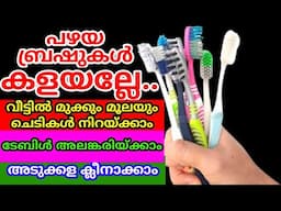 പഴയ ബ്രഷുകൾ കൊണ്ട് ചില കിടിലൻ ട്രിക്കുകൾ കണ്ട് നോക്കൂ | Toothbrush hacks| DIY home hacks