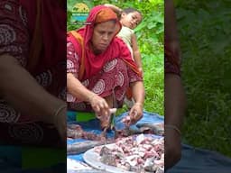 CUTTING Great Barracuda Fish #bengalifood #villagevlog #fishcutting #fish #seafish #barracuda