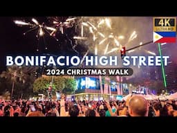 BONIFACIO HIGH STREET Saturday Night | BGC Christmas Walk [4K] Philippines - November 2024