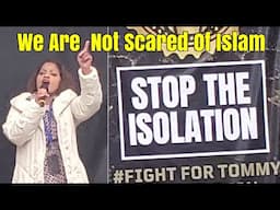 Shalini On Stage At The Free Tommy Robinson March - Stop The Isolation of Tommy Robinson