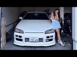 Surprising my girlfriend in a R34 Skyline!!