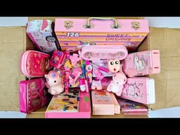 Cute pink stationery & gadgets - unicorn art kit, pencil box, colour pencils, eraser, sharpner etc