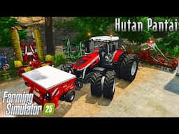 Disc Harrowing & Sowing Oilseed Radish, Mowing & Baling Grass - Hutan Pantai FS25! | Ep. 32