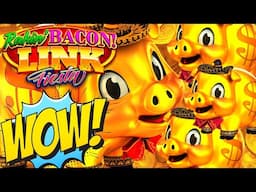 IT'S A FIESTA! THIS PIGGY STILL LUVS ME!! 🐷 RAKIN BACON LINK FIESTA Slot Machine (AGS)